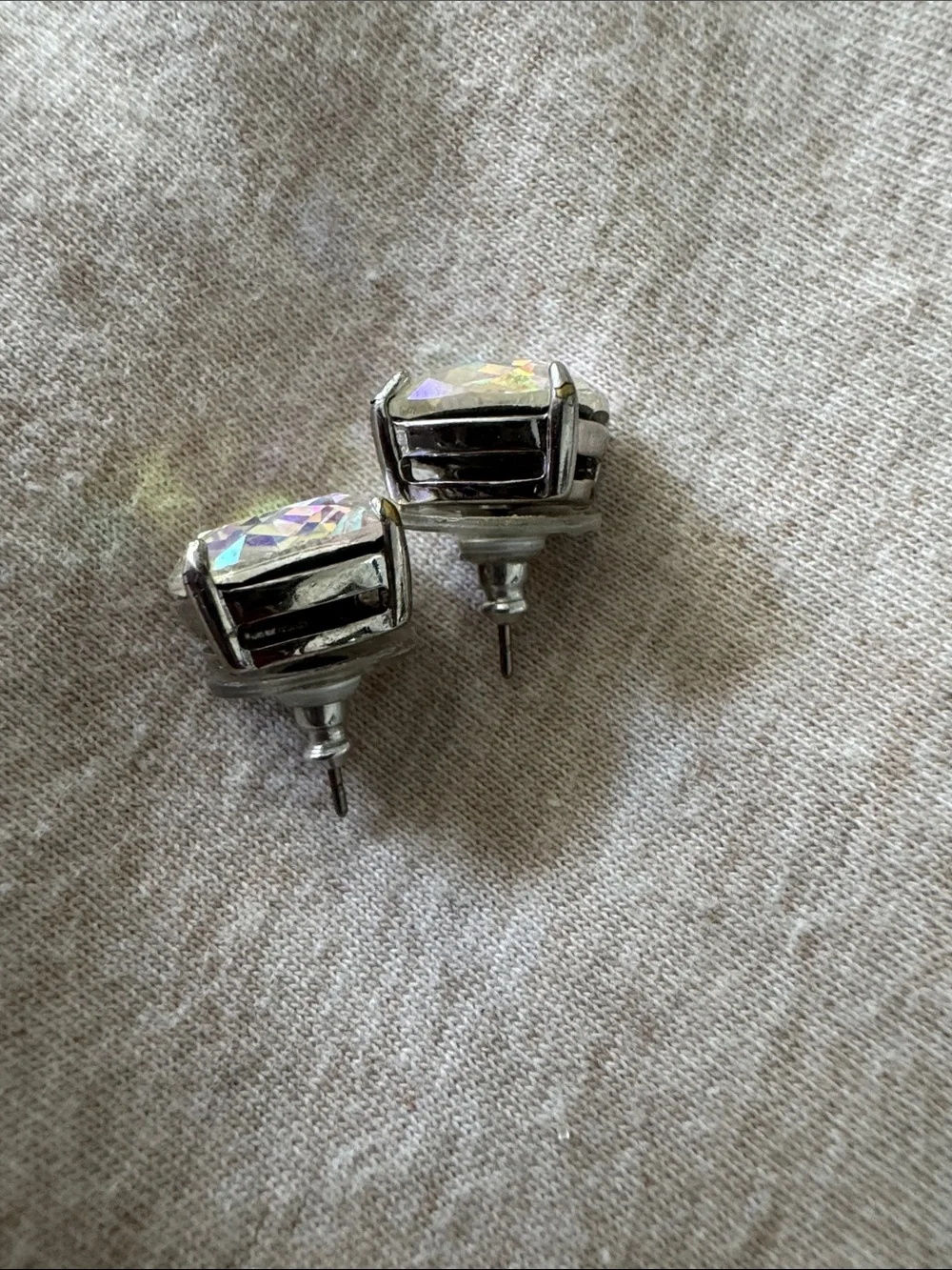 kate spade Iridescent Cushion-Cut Crystal Stud Earrings
